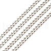 Anti-Tarnish Rhodium Plated 925 Sterling Silver Faceted Curb Chains STER-F052-06P-1