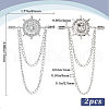 Gorgecraft 2Pcs Helm Zinc Alloy Hanging Chain Brooches with Crystal Rhinestone FIND-GF0006-83P-2