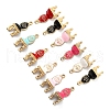 30Pcs 6 Colors Alloy Enamel Pendants ENAM-CJ0002-36-3