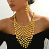 Alloy Geometric Pattern Tassel Necklace & Earrings Set for Wedding Bride OF5309-4