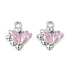 Brass Micro Pave Cubic Zirconia Pendants KK-C107-14A-P-1