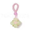 Baking Painted Imitation Jade Glass Woven Clover Pendant Decorations HJEW-JM03148-05-2