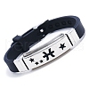 Stainless Steel Constellation Link Bracelet with Silicone Cords PW-WG3762B-03-1