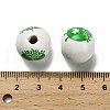 St. Patrick's Day Series Printed Schima Wood European Beads WOOD-V002-01H-3