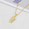 Brass Micro Pave Clear Cubic Zirconia Girl Pendant Necklaces FS-WGEEEEA-03-1