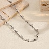 Elegant Vintage Hollow Stainless Steel Link Chain Necklaces for Women WE8601-7-1
