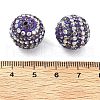 Stripe Pattern Polymer Clay Rhinestone Beads CLAY-NH0001-01K-3
