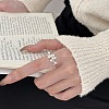 925 Sterling Silver Round Beaded Adjustable Cuff Rings FS-WG0E80B-01-5