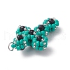 Glass Seed Beaded Cross Pendants PALLOY-MZ00642-05-4