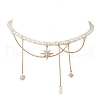 Natural Cultured Freshwater Pearl Rice Beaded Necklaces NJEW-JN05224-3