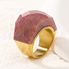 Fashionable 304 Stainless Steel & Natural Rhodonite Finger Rings FS-WG90577-25-1