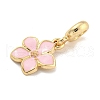 Rack Plating Alloy Enamel Flower European Dangle Charms FIND-B034-55G-01-2