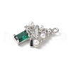 Brass Micro Pave Cubic Zirconia Pendants KK-P290-49P-2
