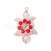 Seed Beads Beaded Charms PALLOY-MZ00351-04-1