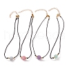 Faceted Natural Gemstone Pendant Necklaces NJEW-JN03230-1