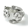 Monkey Alloy Open Cuff Rings RJEW-K275-49AS-2