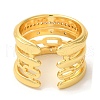 Chain Shape Brass Micro Pave Cubic Zirconia Open Cuff Rings RJEW-U008-14G-3