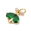 Brass Pave Cubic Zirconia Charms KK-Q096-14B-G-2