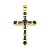 Cross Rack Plating Brass Cubic Zirconia Pendants KK-Z053-13G-02-1