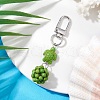 Synthetic Turquoise Beaded Round & Sea Turtle Pendant Decorations HJEW-JM03101-4