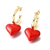 Brass Enamel Dangle Stud Earrings for Women EJEW-G430-03G-4