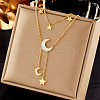 304 Stainless Steel Cubic Zirconia Pendant Necklaces FS-WG8DFC4-02-1
