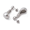 Brass Dangle Stud Earrings EJEW-M244-04P-2