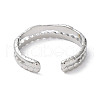 Non-Tarnish 304 Stainless Steel Double Line Open Cuff Rings RJEW-D006-06P-3