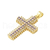 Rack Plating Brass Micro Pave Cubic Zirconia Pendants KK-S380-39A-G-2