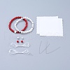 Feng Shui Natural Howlite & Synthetic Grass Coral Beaded Stretch Bracelets BJEW-JB05022-04-4