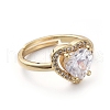 Mother's Day Rings Adjustable Brass Micro Pave Cubic Zirconia Finger Rings RJEW-G096-11G-2