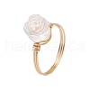 Valentine's Day Rose Natural Quartz Crystal Finger Rings RJEW-JR00813-02-1
