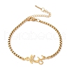 304 Stainless Steel Link Bracelets BJEW-Z107-01G-4