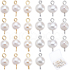 30Pcs 2 Colors Natural Cultured Freshwater Pearl Potato Connector Charms PALLOY-SC00012-1