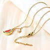 304 Stainless Steel Red Enamel Pendant Necklaces for Women NJEW-U043-02A-G-3