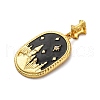 Brass Micro Pave Cubic Zirconia Pendants KK-V009-10G-2