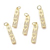 Brass Micro Pave Clear Cubic Zirconia Pendants ZIRC-I048-08G-1