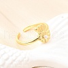 Ocean Styles Brass Cuff Rings for Women RJEW-F184-12G-4