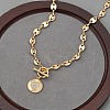 Alloy Crystal Rhinestone OT Flat Round with Heart Pendant Necklaces for Women FS-WGC3970-01-2
