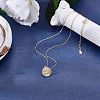 925 Sterling Silver 12 Constellation Necklace Gold Horoscope Zodiac Sign Necklace Round Astrology Pendant Necklace with Zircons Birthday Jewelry Gift for Women Men JN1089A-3