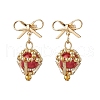 Brass Diamond Dangle Stud Earrings EJEW-MZ00465-04-2