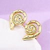 Brass Micro Pave Clear Cubic Zirconia Stud Earrings EJEW-H158-07B-G-3