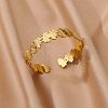 Real 18K Gold Plated 304 Stainless Steel Cuff Bangles BJEW-L695-001G-03-3