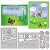 3Pcs 3 Styles Grass Theme Carbon Steel Cutting Dies Stencils DIY-WH0309-2029-1