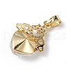 Real 18K Gold Plated Rack Plating Brass Micro Pave Clear Cubic Zirconia Pendants KK-C015-30G-14-3