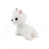 Flocking Resin Cute Kitten Pendants MACR-P043-K01-2
