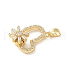 Brass Micro Pave Cubic Zirconia Rotating Pendants KK-M323-01C-G-2
