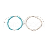 2Pcs 2 Colors Synthetic Turquoise Beads Bracelets BJEW-JB11612-2
