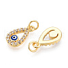 Brass Micro Pave Cubic Zirconia Charms KK-N257-14G-2