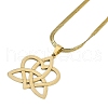 304 Stainless Steel Trinity Heart Pendant Box Chain Necklaces NJEW-M010-01G-1